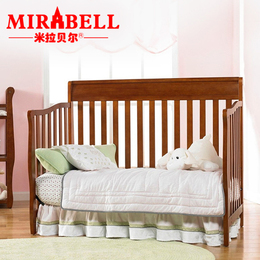 婴儿床 实木松多功能环保可调节护加栏高 BABY童欧式出口床宝宝床