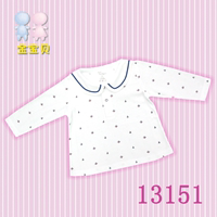 13151【春夏新款】纯棉海军系列男/女宝宝长袖翻领上衣/T恤