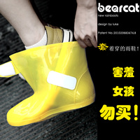 bearcat 雨鞋雨靴 女士韩国时尚 防雨鞋套 防滑加厚水鞋N6 包邮