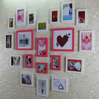 新品大特价　实木照片墙 温馨心形客厅 20框相片墙组合包邮了