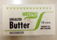烘焙原料 新西兰Westpro Butter黄油 威仕宝无盐黄油 454克原装