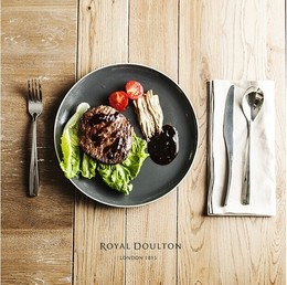 ROYAL DOULTON新品西餐餐具 浅盘 牛排盘平盘 圆形牛扒盘 黑白2色