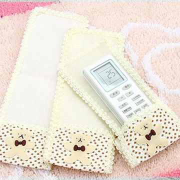 韩版布艺蕾丝遥控器保护套 电视机空调遥控器防尘套子 保护袋