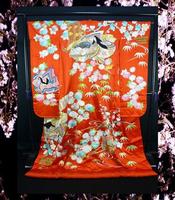 【日本yahoo代拍】日本纯手工刺绣真丝和服一件 （不含国际邮费）