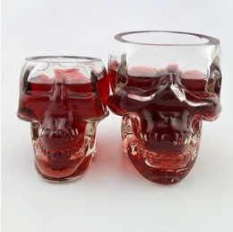 创意礼品骷髅头啤酒杯 玻璃杯 威士忌杯子 红酒杯 创意伏特加酒杯