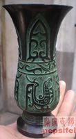 青铜器仿古摆件花瓶 圆觚 现代家居装饰品 青铜笔筒 古玩 古董