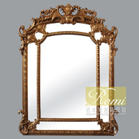 94*125法式欧风格奢华金色玄关镜宫廷装饰镜子壁炉镜巴洛克宫廷镜