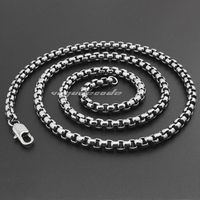 银色时尚男款316L不锈钢项链 COOL立方体钛钢项链 男 直径0.3cm
