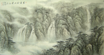 中国画山水◥◣江南风画廊◢◤潜力金一益字画05446六尺书客厅画