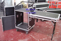 10U+4U 总高14U组合机柜单层带1个侧台架 音响器材箱，流动演出箱