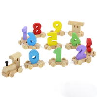 木制0-9数字小火车 儿童智力益智玩具 宝宝玩具 数字学习
