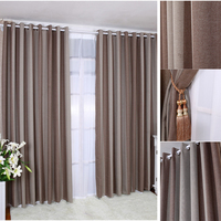 日式 亚麻风格环保遮光布素色纯色窗帘/客厅/卧室/遮光窗帘 特价