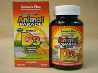 美国代购nature's plus动物大游行维生素D3咀嚼片幼儿童补钙
