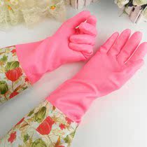 韩版加绒保暖橡胶手套 洗衣洗碗洗菜家务手套 敞口束口清洁手套