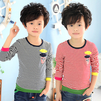 儿童装男童长袖T恤2014春装新款中小童韩版男孩条纹打底衫2-8岁