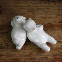 ZAMIS杂治杂货 哑光陶瓷白熊小摆件 北极熊桌面装饰拍摄道具