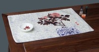 真丝丝绸餐桌垫 餐垫 艺术餐桌垫 青花系列 高档商务家居装饰礼品