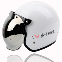 包邮台湾进口 EVO 机车白 电动摩托车头盔 复古半盔 冬盔 男女