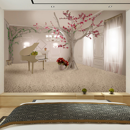 电视背景墙纸壁纸卧室沙发墙布无缝温馨大型壁画3d欧式风景客厅
