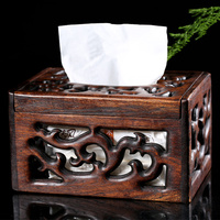 高档木质纸巾盒泰式复古创意餐厅家用抽纸盒客厅装饰品实木抽纸盒