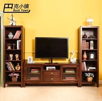 电视柜比邻美式乡村家具组合电视柜墙实木北京定制仿