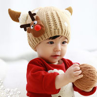 婴儿帽6-12个月冬秋季男女儿童冬天帽子宝宝护耳帽套头毛线帽包邮