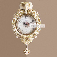 个性欧式钟表时尚艺术挂钟创意壁钟静音摆钟石英钟大象客厅挂表钟