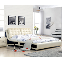 床 皮床 双人床 真皮床 软体床 皮艺床 床头定制 1.5 1.8米 包邮