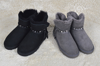 年货节活动 冬季雪地靴羊皮毛一体平底 短筒雪地靴防滑棉鞋女靴子