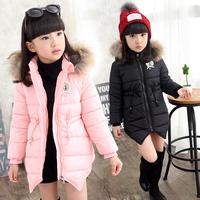 童装冬装2015新款女童棉衣中长款外套加厚带帽棉服大棉袄韩版冬季