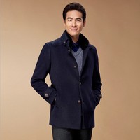 品牌剪标2016秋冬韩版修身男装羊毛呢大衣中长款纯色立领羊毛外套
