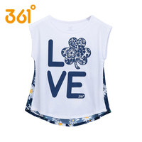 361童装 女童t恤短袖夏季儿童夏装无袖圆领创意韩版字母潮T361度