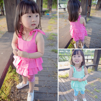 童装女童夏季新款套装 吊带裙衫条纹儿童两件套0-1-2-3岁宝宝夏装