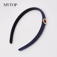MYTOP韩国螺纹细发箍压发头箍发卡 简约黑色发箍红色发箍布艺卡子