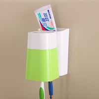 韩国创意时尚吸壁式带漱口杯牙刷架卡扣牙膏牙刷洗漱牙具收纳套装