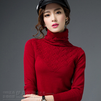 秋冬新款韩版高领毛衣打底衫女长袖套头羊毛衫修身显瘦针织衫加厚