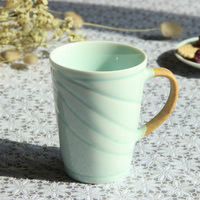 创意简约陶瓷马克杯办公室影青水杯 情侣杯子一对 定制送礼咖啡杯