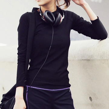 秋季韩版显瘦健身衣瑜伽服运动长袖女T恤 弹力跑步上衣速干透气