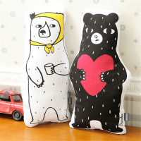 毛绒公仔创意大号黑白熊抱枕玩具小女生午睡沙发韩版汽车学生礼物