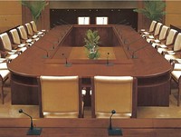 办公家具 实木会议桌 油漆贴实木皮会议桌 大型谈判桌
