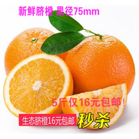 四川特价新鲜水果脐橙 橙子 5斤包邮 水分足 原生态 不打蜡不催熟