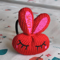 韩版发饰品 手工制作软妹 萌宝发绳 可爱兔兔发圈 头花兔子头绳