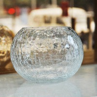 特价出售玻璃花瓶 冰花裂纹 时尚大方好看 碎冰花瓶 水培植物专用