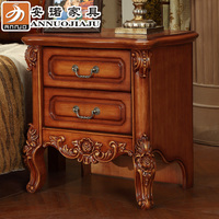 欧式实木床头柜 储物柜置物柜床边柜整装 新古典美式床头柜 特价
