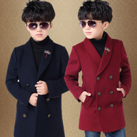 儿童冬装毛呢外套加厚男童呢子大衣童装冬款上衣2015中大童韩版潮