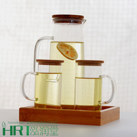 凉白开冷水壶耐热玻璃 透明果汁凉水壶大容量耐高温水杯套装特价