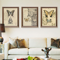 欧式复古客厅装饰画玄关挂画美式沙发背景墙画卧室画壁画餐厅蝴蝶