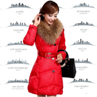 【天天特价】韩版修身大毛领女士羽绒服女中长款加厚大码保暖外套