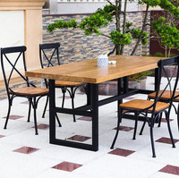 精品铁艺美式复古实木铁艺餐桌椅客厅餐桌酒吧桌办公桌咖啡桌原创