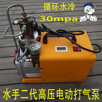 水手二代高压打气泵30mpa电动打气机单缸水冷电动充气泵高压气泵